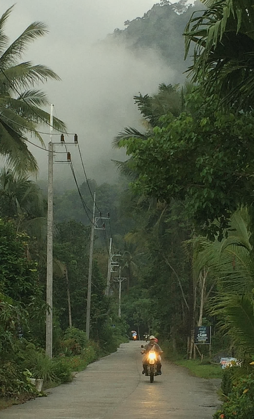 The Ta-Chai foothills at Chaba Riverside Home, source of the cool mountain drafts that naturally cool the guest rooms.